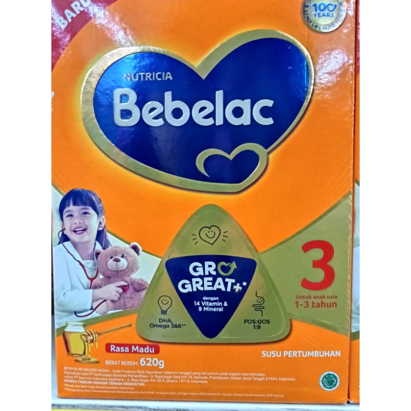 Bebelac 3 1-3 tahun Rasa madu 620gr
