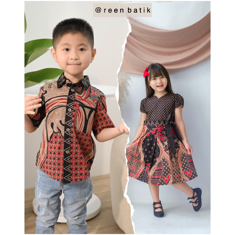 Dress Batik Anak Couple Bahan Katun Stretch, 009 MTS / 001 MTS