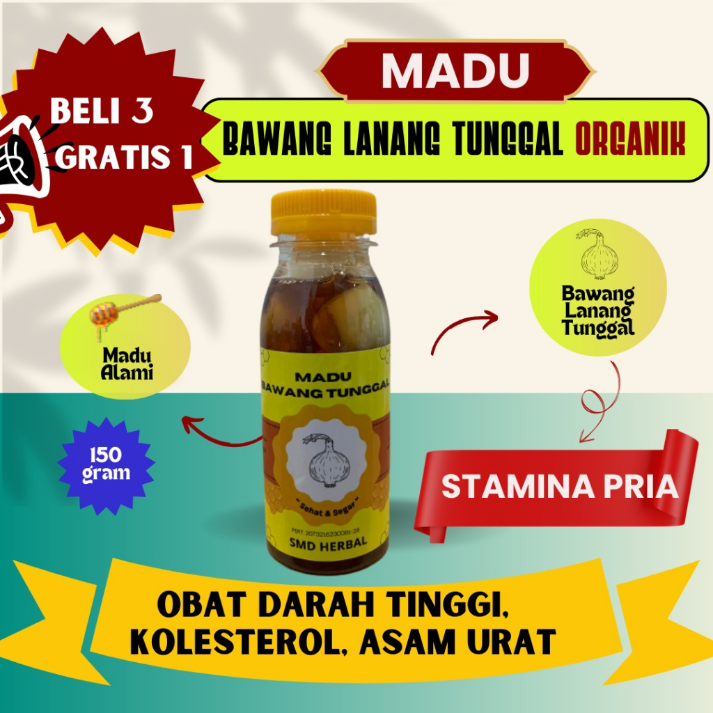 Madu Bawang Lanang Tunggal [KECIL] | Madu Bawang Tunggal Organik | Madu Kolesterol