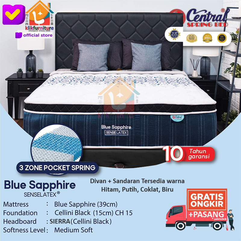 Springbed Central BLUE SAPPHIRE Sense Latex Pocket Sdr Sierra