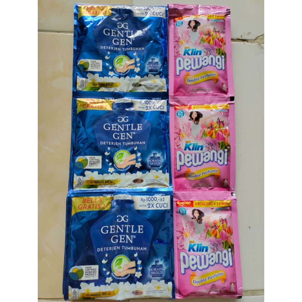 PAKET GENTLE GEN 15 SASET + SO KLIN PEWANGI 6 SASET