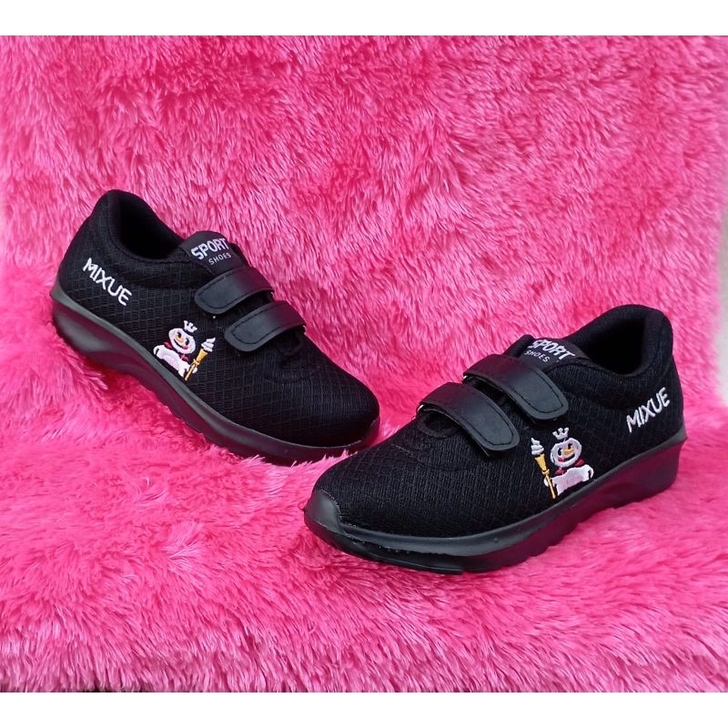 sepatu mixue anak sekolah tanpa tali (Velcro) kualitas premium fashion size 27-38