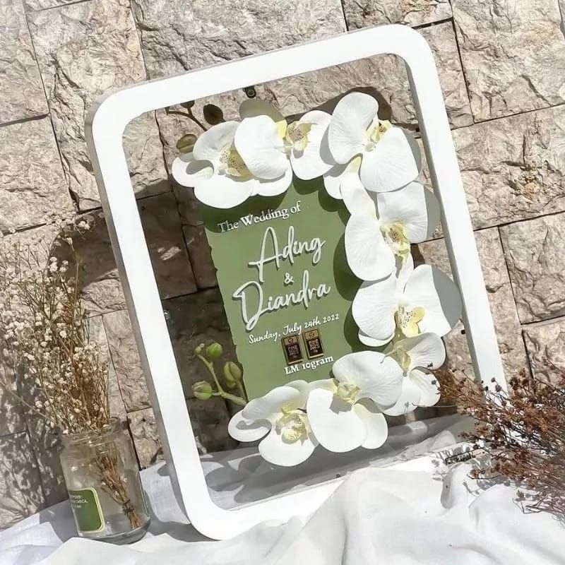 Mahar Nikah/Mahar pernikahan/Mahar Anggrek/Mahar Nikah bunga anggrek/Mahar Akrilik/free packing kayu