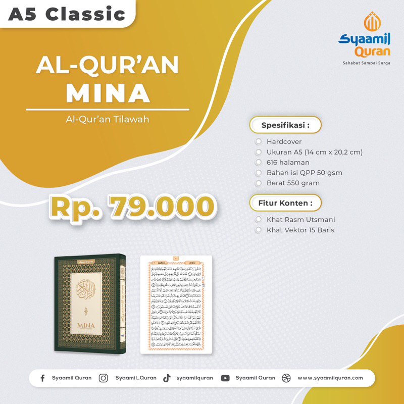 ALQURAN MINA TILAWAH SEDANG A5 CLASSIC SYAAMIL QURAN