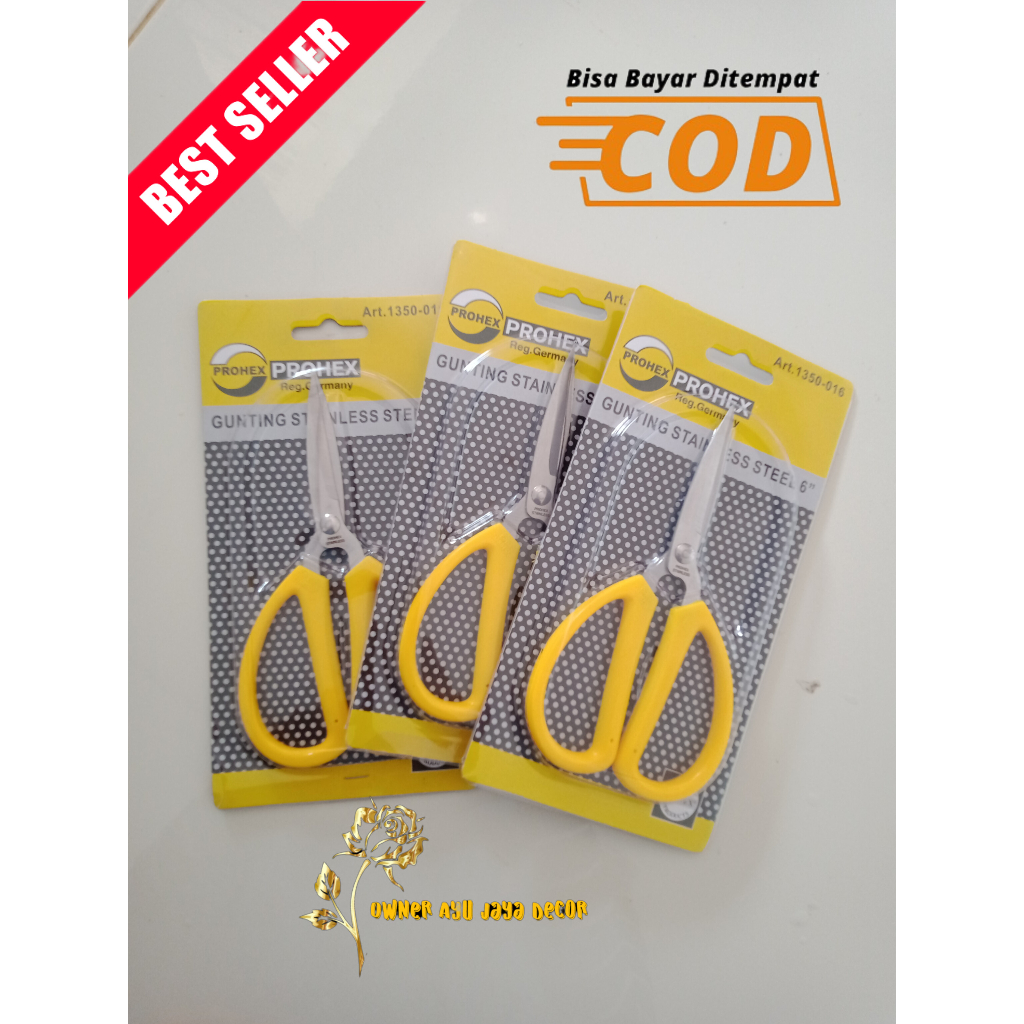 

GUNTING STAINLESS STEEL MEREK PROHEX/GUNTING KERTAS/GUNTING DAPUR PANJANG 15CM