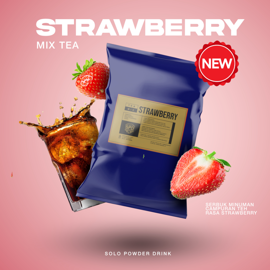 

Mix Tea ( Serbuk Campuran Teh) Rasa Strawberry Fruity
