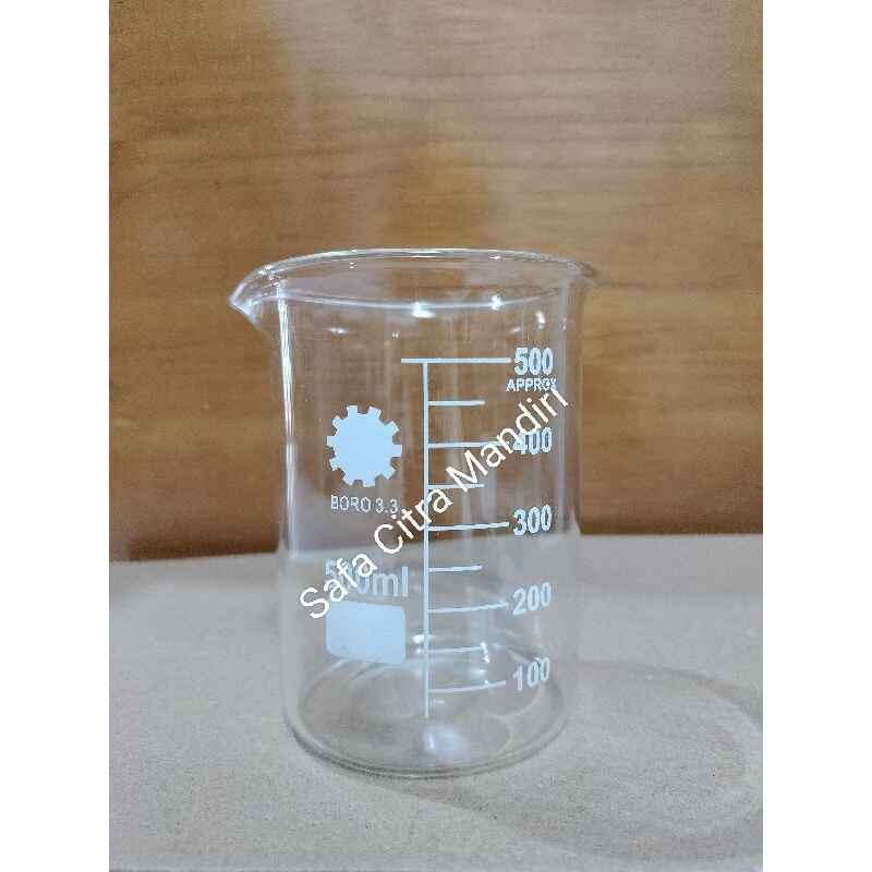 Beaker Glass 500ml / Gelas Kimia 500ml RRC