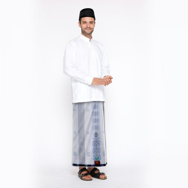 Sarung BHS Excellent Gold Motif E57 JGB Putih Biru
