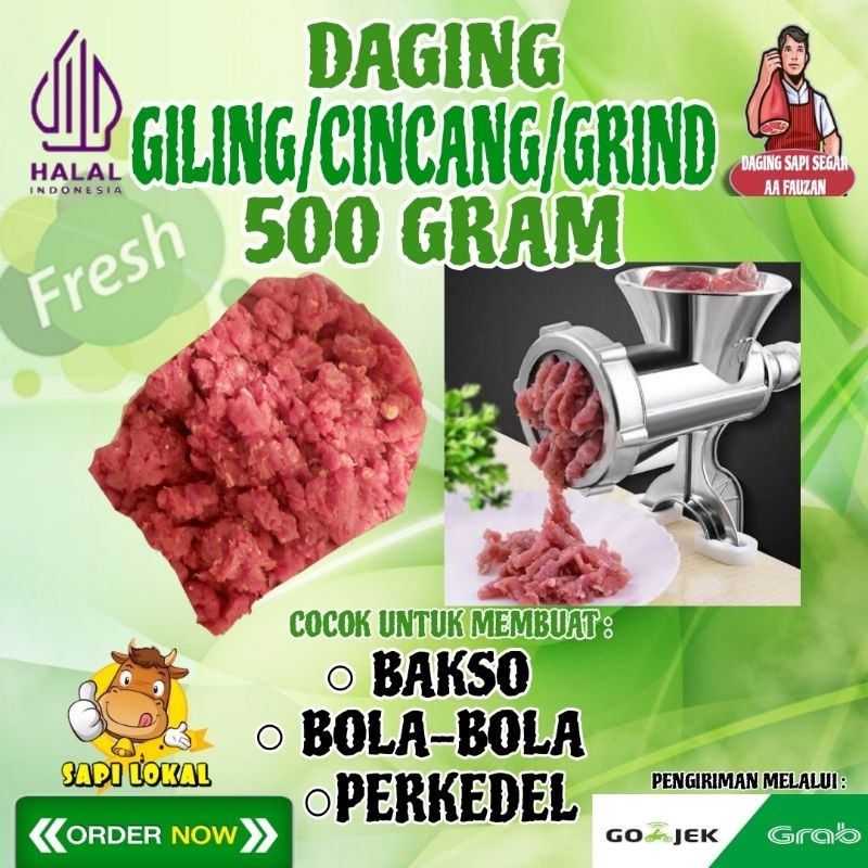 

DAGING GILING /CINCANG /GRIND 500 GRAM DAN 250 GRAM