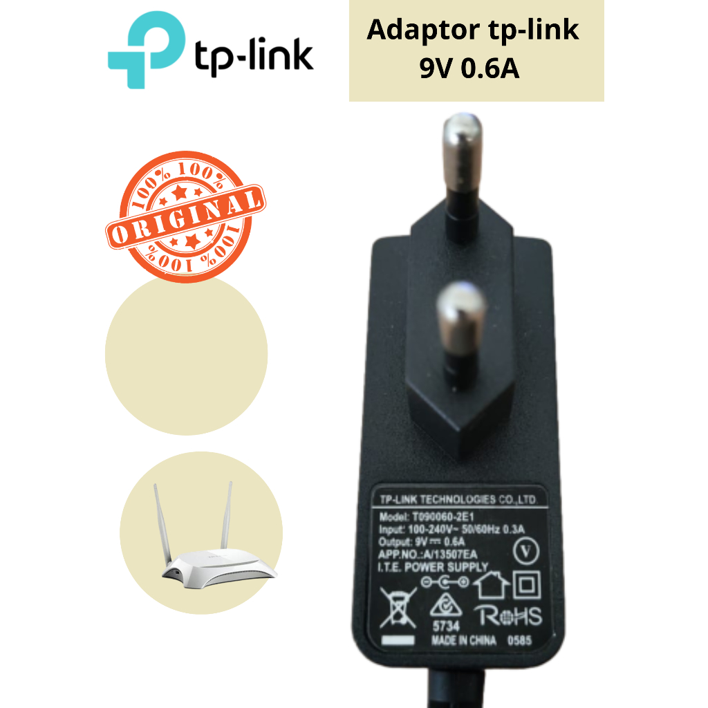 ADAPTOR 9V 0.6A / 9V 0.85A ORIGINAL SUPPORT D-LINK,TP-LINK DAN TOTOLINK