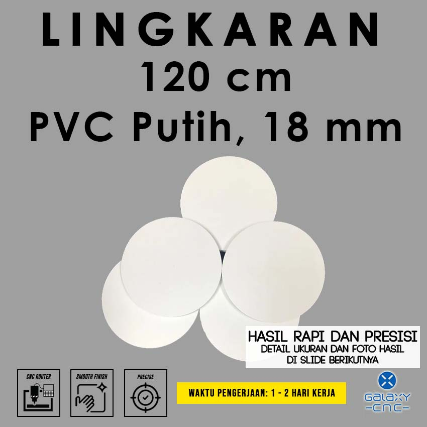 Lingkaran 120 cm - Tebal 18 mm - PVC Foam Board warna putih /MDF/Triplek