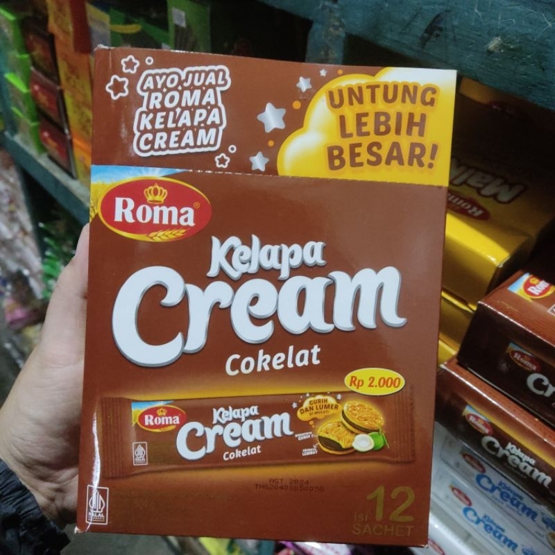 biskuit roma  kelapa cream susu vanilla / biskuit roma kelapa cream cokelat / biskuit roma kelapa / biskuit roma choholate