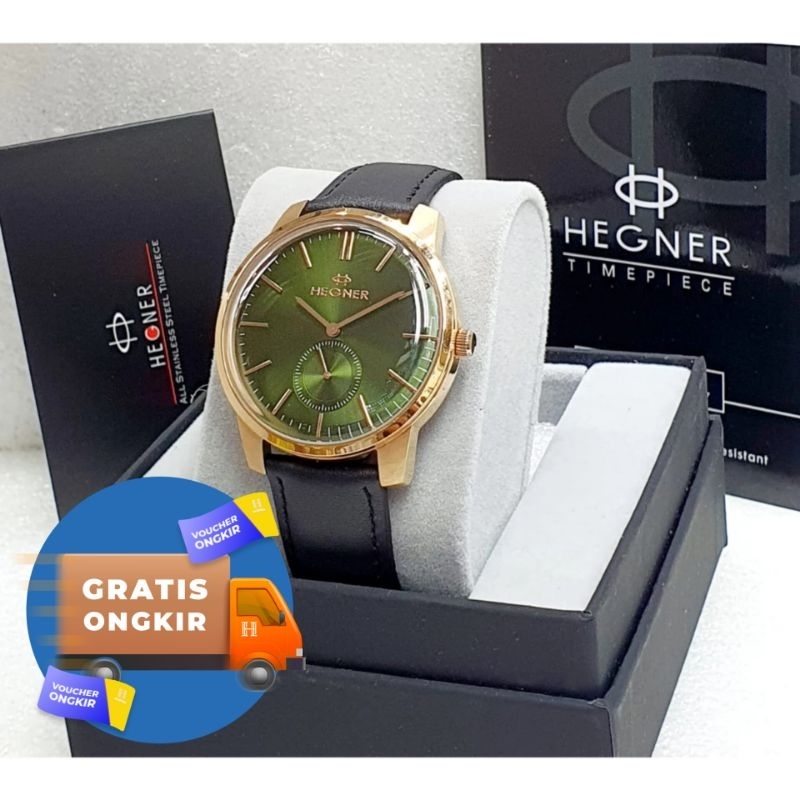 Jam Mewah Hegner 1637 Skon/Aktif Garansi Mesin 1 Tahun Case Stainless Rose