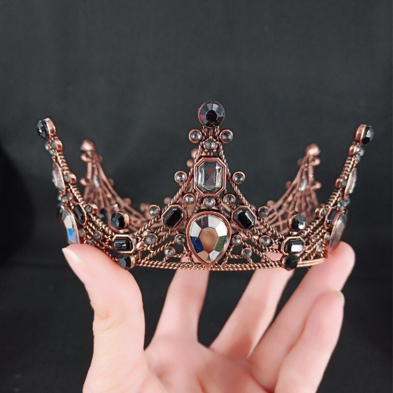 Black Jewel Crown Cake Topper Plastic - Mahkota Hiasan Kue Plastik Premium