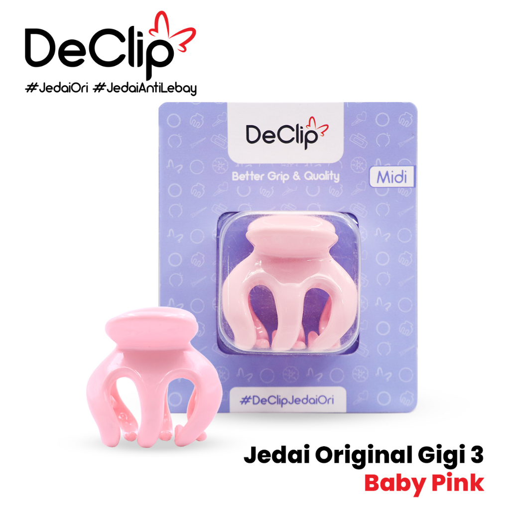 Jedai Bangkok Declip Original Gigi 3 ukuran 5cm Warna Pink