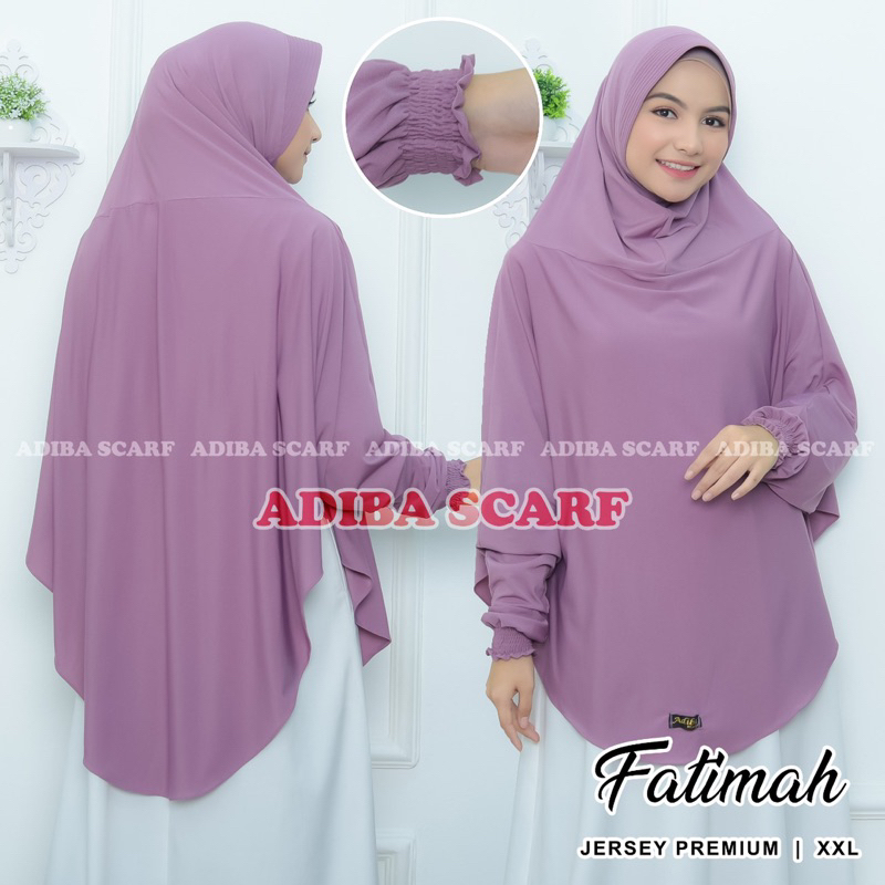 FATIMAH - JILBAB HOODIE TANGAN  || JILBAB LENGAN PANJANG INSTAN JUMBO SYARI