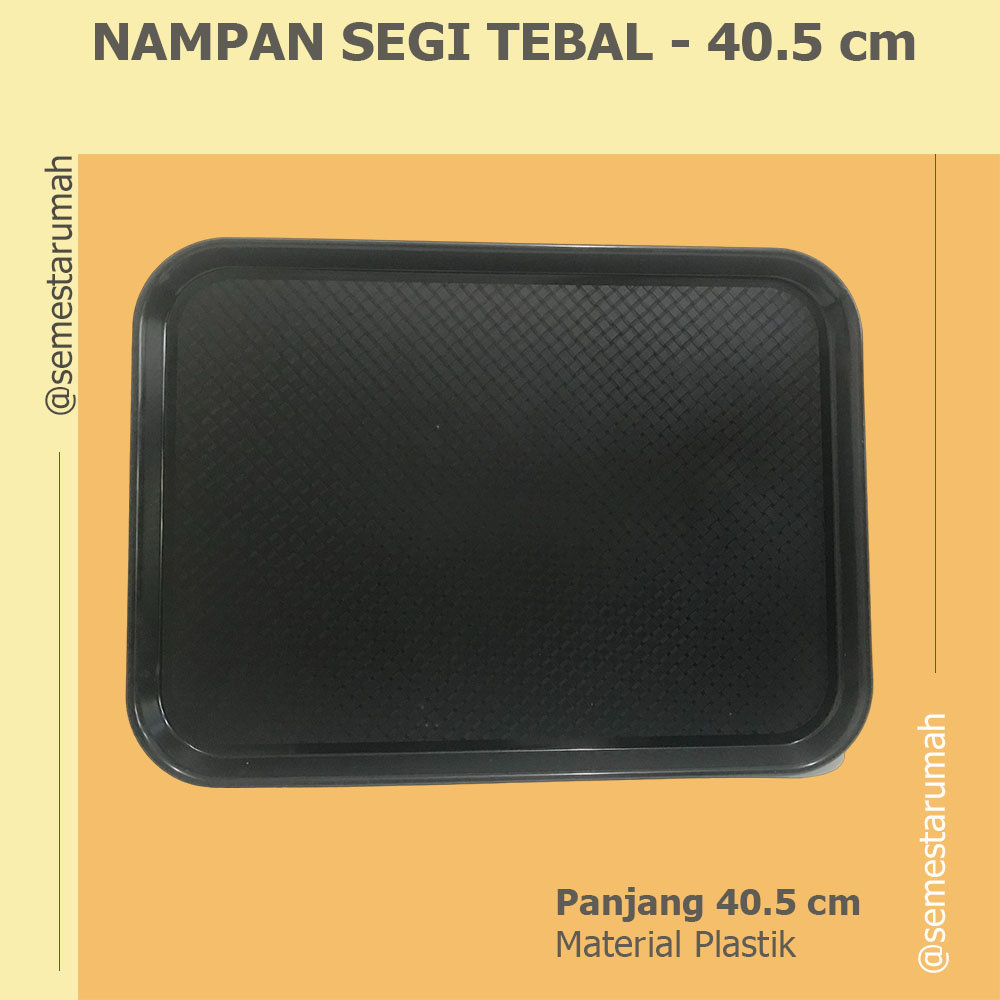Nampan Anti Slip Persegi 41x35cm/ Tray Anti Slip Karet/ Baki Lapis Karet Anti Slip 40.5cm
