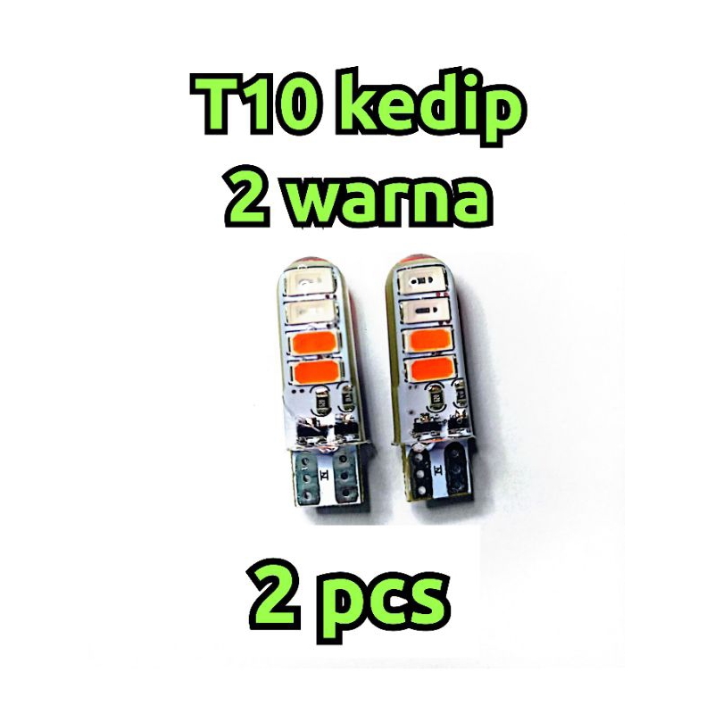 Lampu led senja kedip 2 warna T10 kedip 12 volt 24 volt led senja sein motor mobil truk bus