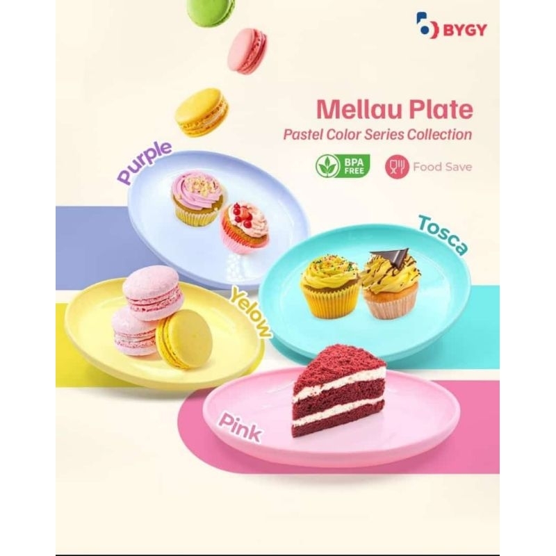 *PIRING  MELAMIN* Piring plastik mirip sama seperti melamin satu plastik isi 12 warna mix