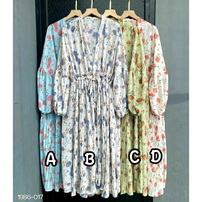 Long Outer Ceruty Motif | Long Cardigan Bunga | Outwear Motif