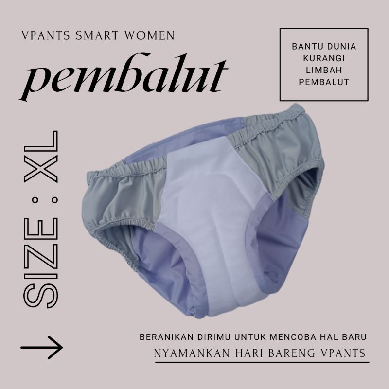 Pembalut Kain Vpants Smart women Size XL 1 pcs Nyaman Dipakai Celana Pembalut / Pembalut Kain / Pemb