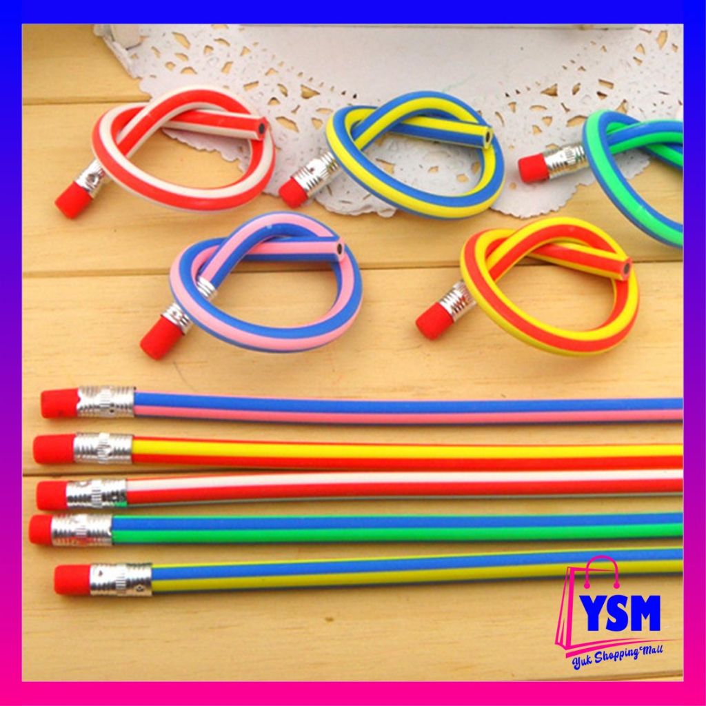 

YSM Pensil Lentur Fleksibel Pensil Gulung Flexibel Pensil Sekolah Lentur Unik Lucu Alat Tulis Sekolah Anak Pencil Karet Inul Dapat Digulung Ditekuk Unik