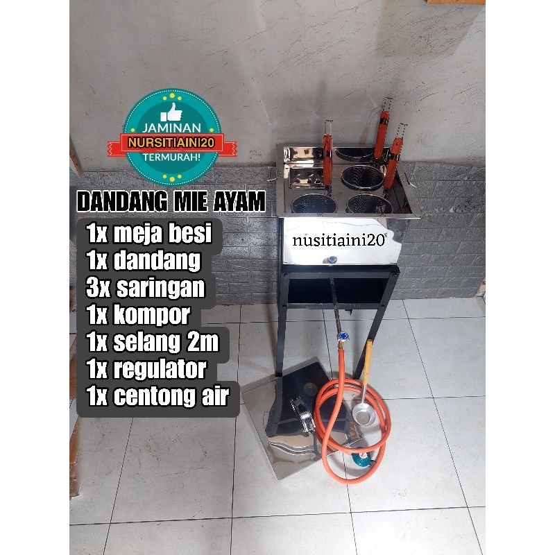 Panci Mie Ayam 3 Lubang Set Lengkap/Panci Mie Ayam/Tong Mie