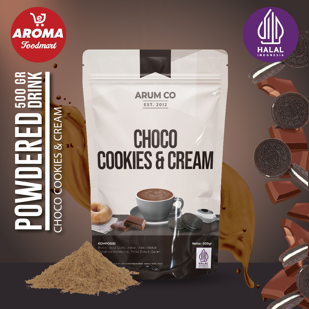 

Arum Co Bubuk Choco Cookies & Cream Powder 500gr Minuman Serbuk Coklat