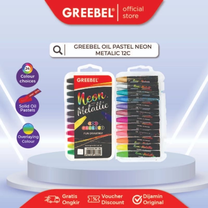 

Crayon / oil pastel neon metallic Greebel NM-12c