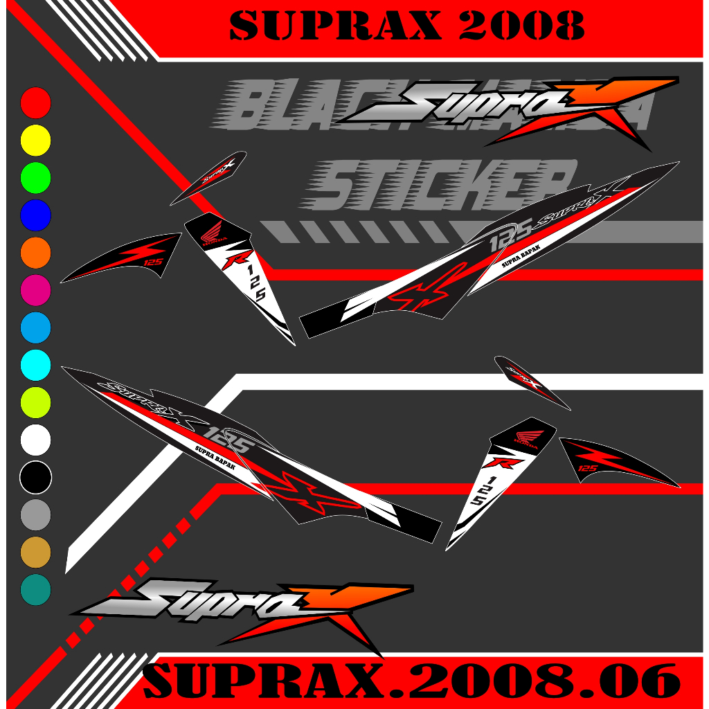 STRIPING SUPRA X 125 2008 STIKER SUPRA X 125 STICKER LIS LIST SUPRA X 125 2008 CODE 06