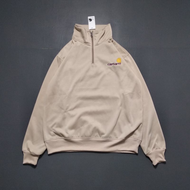 Jaket Sweater Halfzip Carhart Logo Unisex