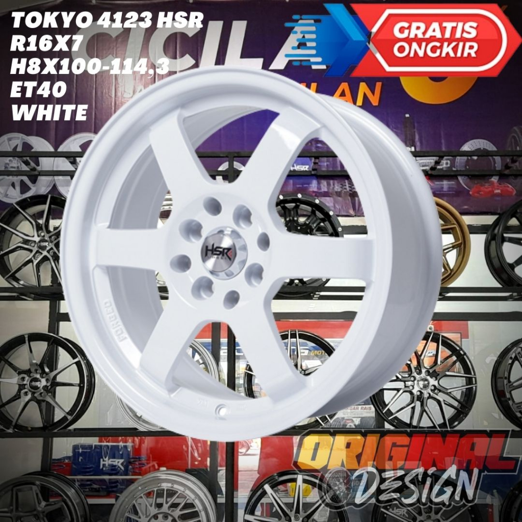 Velg Mobil Ring 16 TE37 Putih HSR Tokyo R16 Untuk Jazz , Yaris , Swift