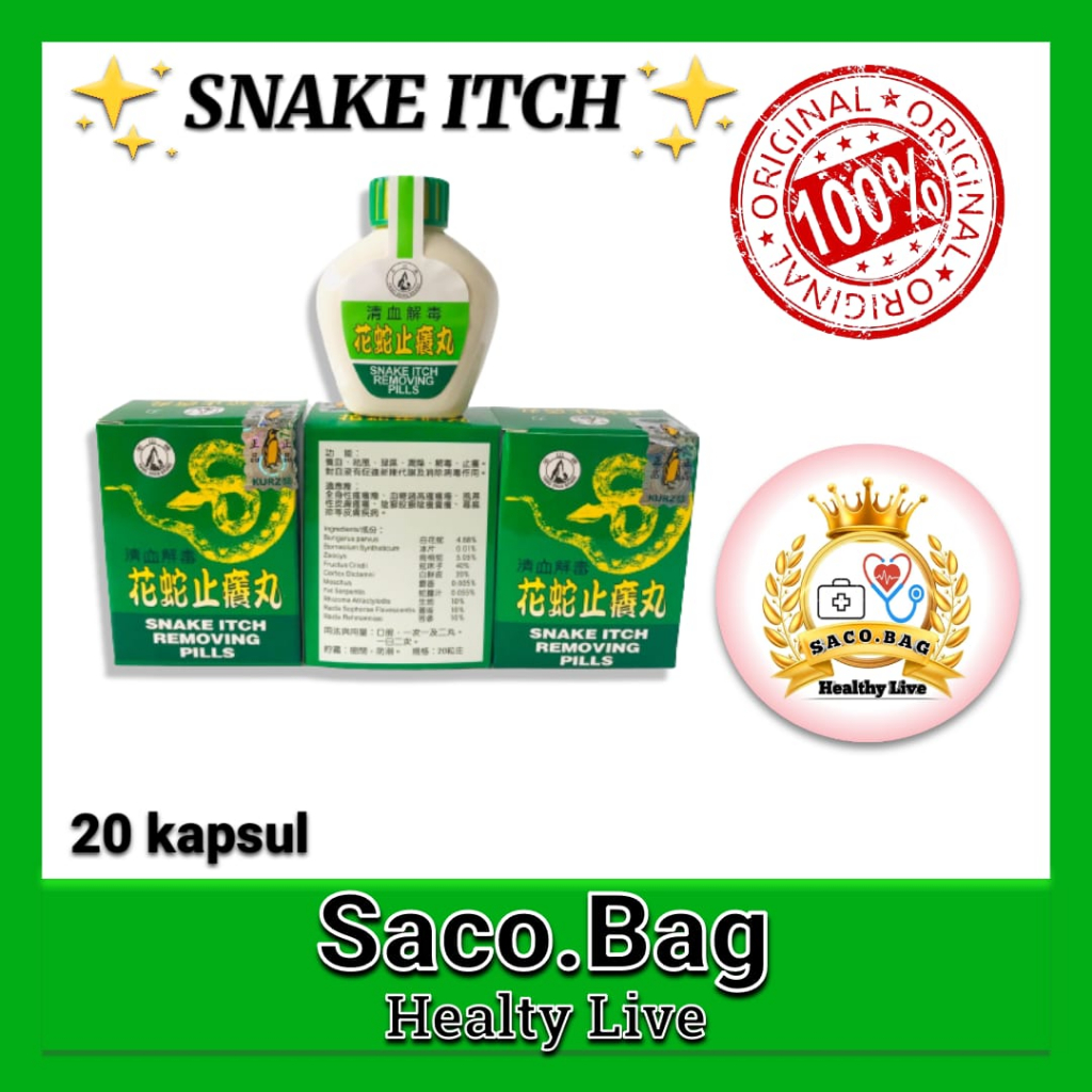 Kapsul Obat Gatal Snake Itch Removing Pills | Obat Gatal Cina | Kapsul Gatal | Kapsul Snake