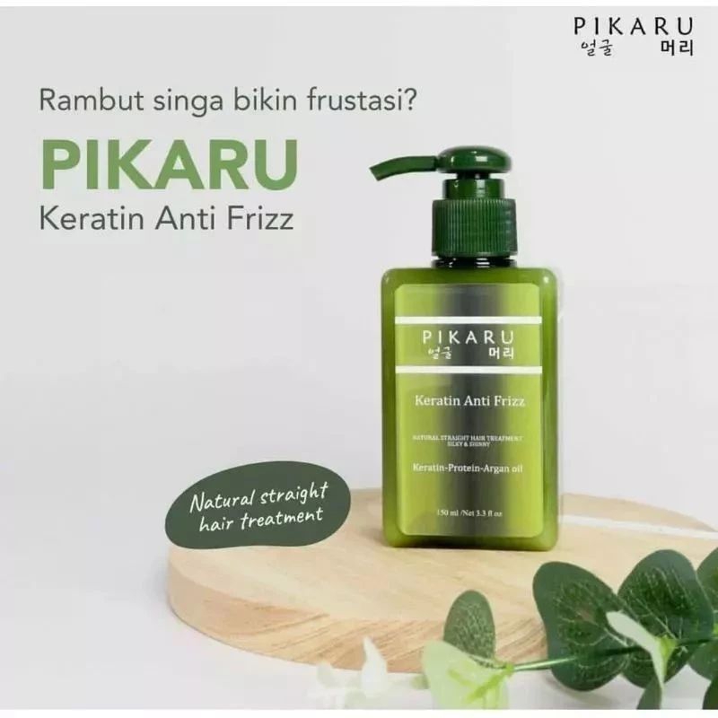 PIKARU  keratin rambut anti frizz.    pelurus rambut treatment rambut