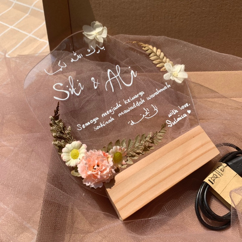AKRILIK SIGN LED / non LED | KADO ULTAH WEDDING DLL