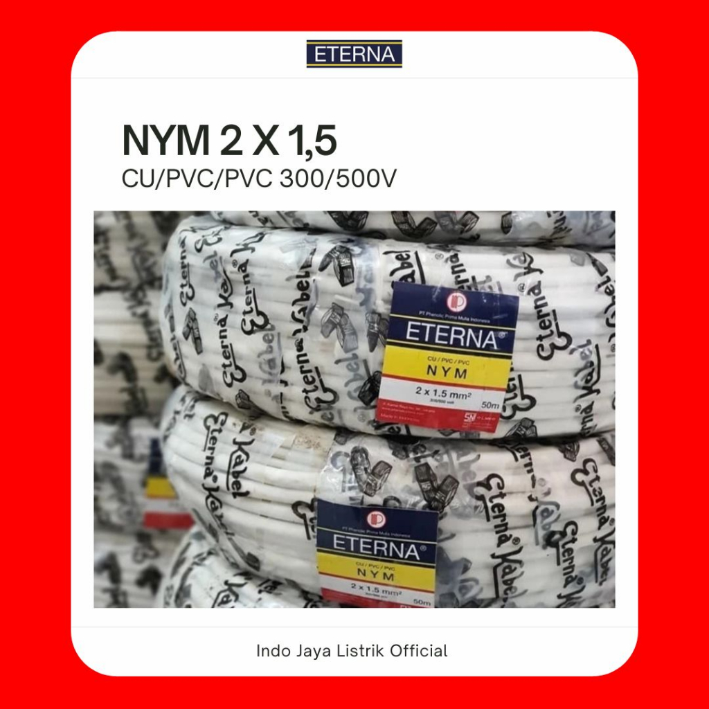 ETERNA - NYM 2 X 1,5 X 50 METER/KABEL ETERNA NYM 2 X 1,5 X 50 METER