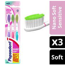Pepsodent Nano Soft Sensitive Sikat Gigi Multipack [3 Pcs]