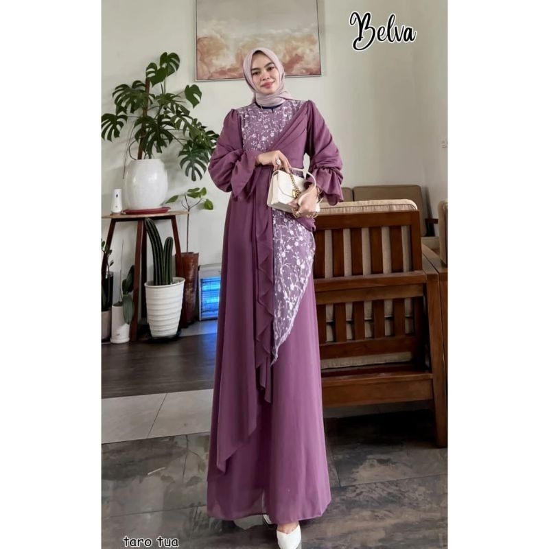 BELVA DRESS GAMIS PESTA KONDANGAN LEBARAN LAMARAN NIKAHAN BRIDESMAIDS GAMIS SERAGAMAN KELUARGA TUNAN