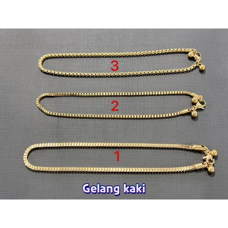 Gelang Kaki Titanium Emas Bismuth & Magnet