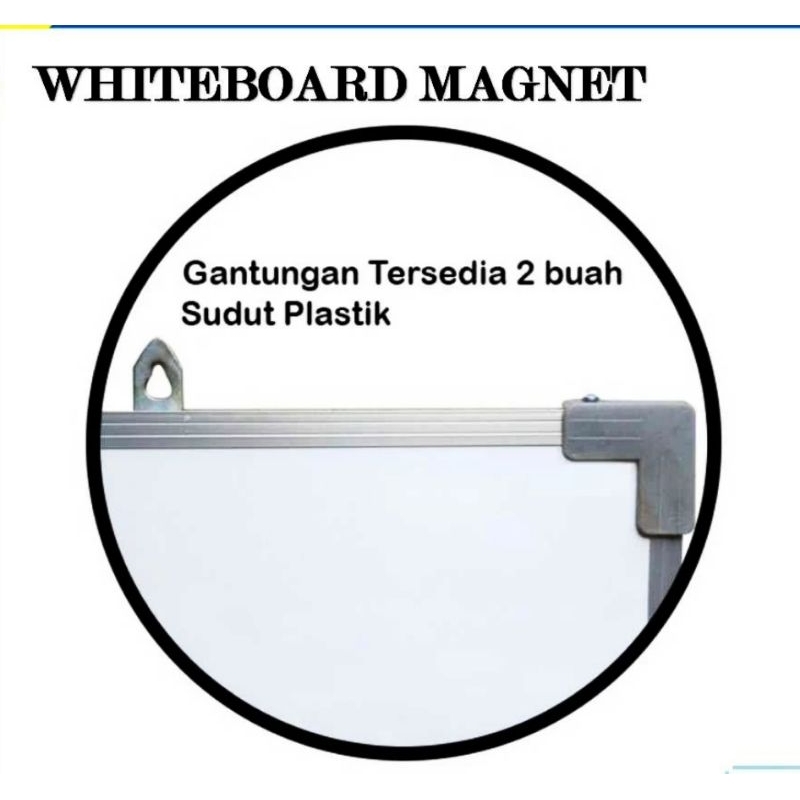 

Papan Tulis Whiteboard Magnetik Gantung 40 x 60 cm sigle face