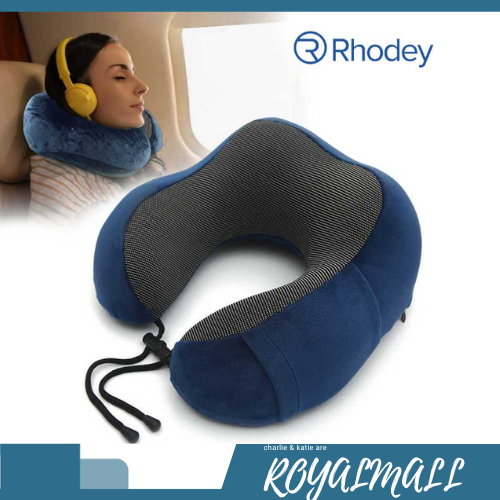 Bantal Leher U-Shape Foldable Travel Neck Pillow / Bantal Penyangga Sandaran Selimut Leher Kepala Bo