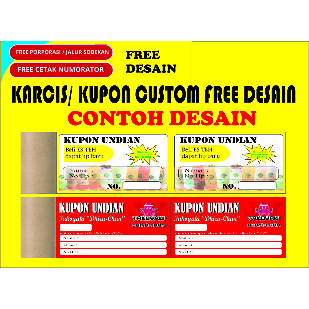 CETAK KARCIS / KUPON CUSTOM