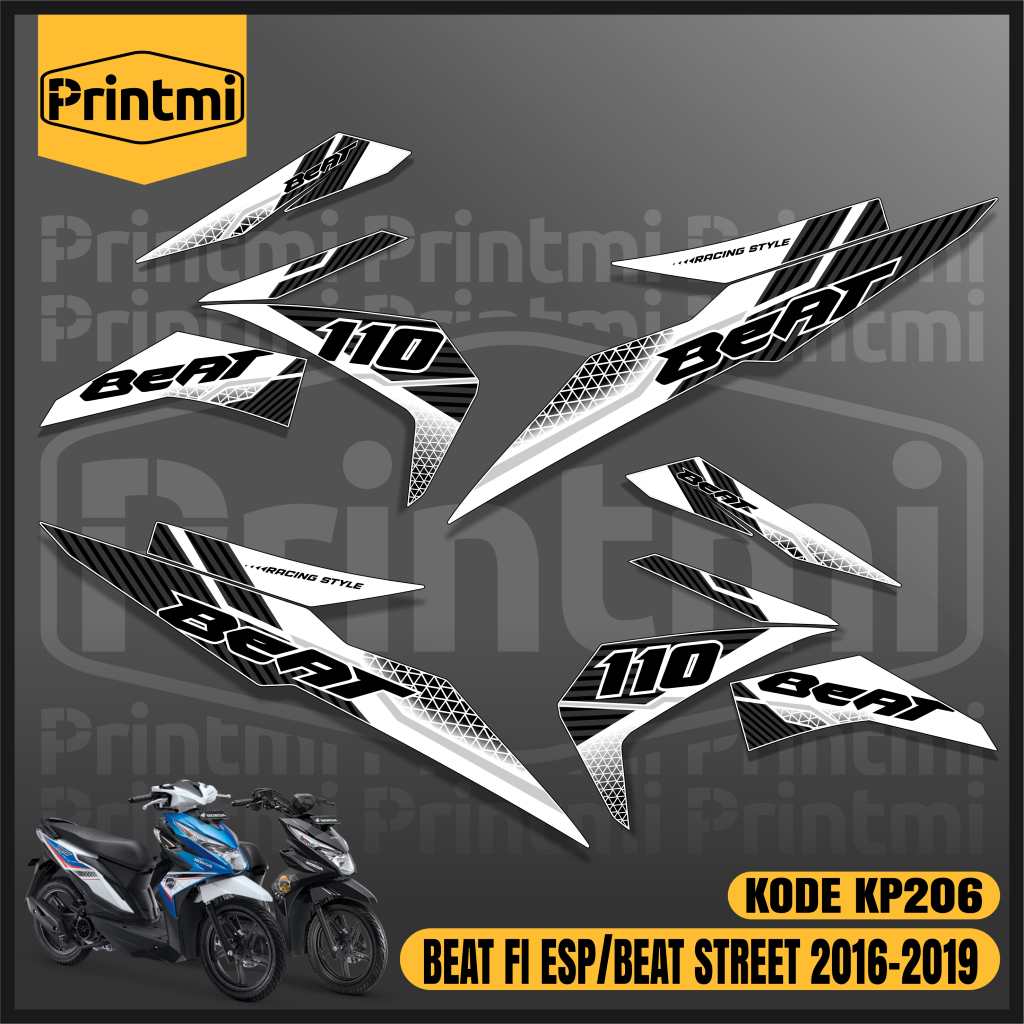 Printmi Sticker Striping Beat Esp Street FI Eco 2016 2017 2018 2019 Variasi Racing Motor Honda Modif