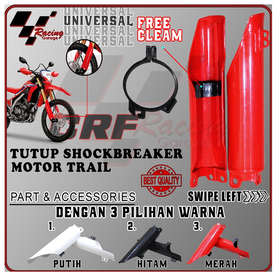 TUTUP SHOCK DEPAN USD CRF 150 250 COVER HONDA SUPERMOTO SUPER MOTO MOTOR TRAIL DIRT BIKE PNP *