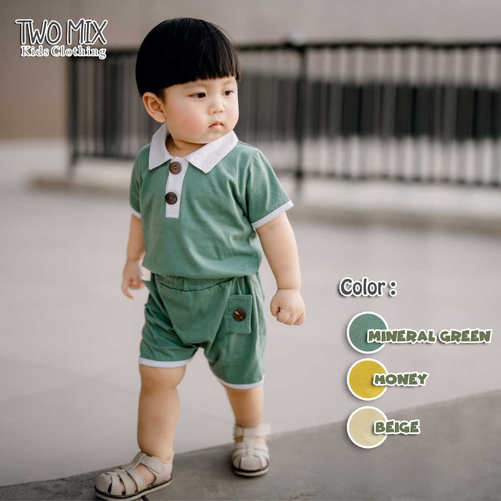 Two Mix - Baju Setelan Bayi Anak Lucu Cowok Lebaran 0-3 Tahun 4363B