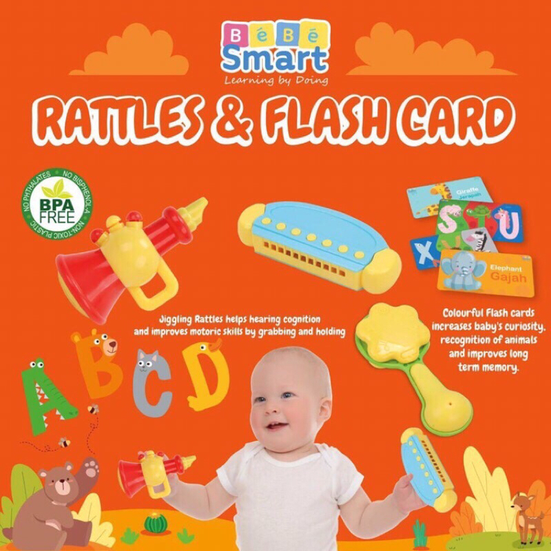 BEBE SMART-Rattles and flash card//mainan anak
