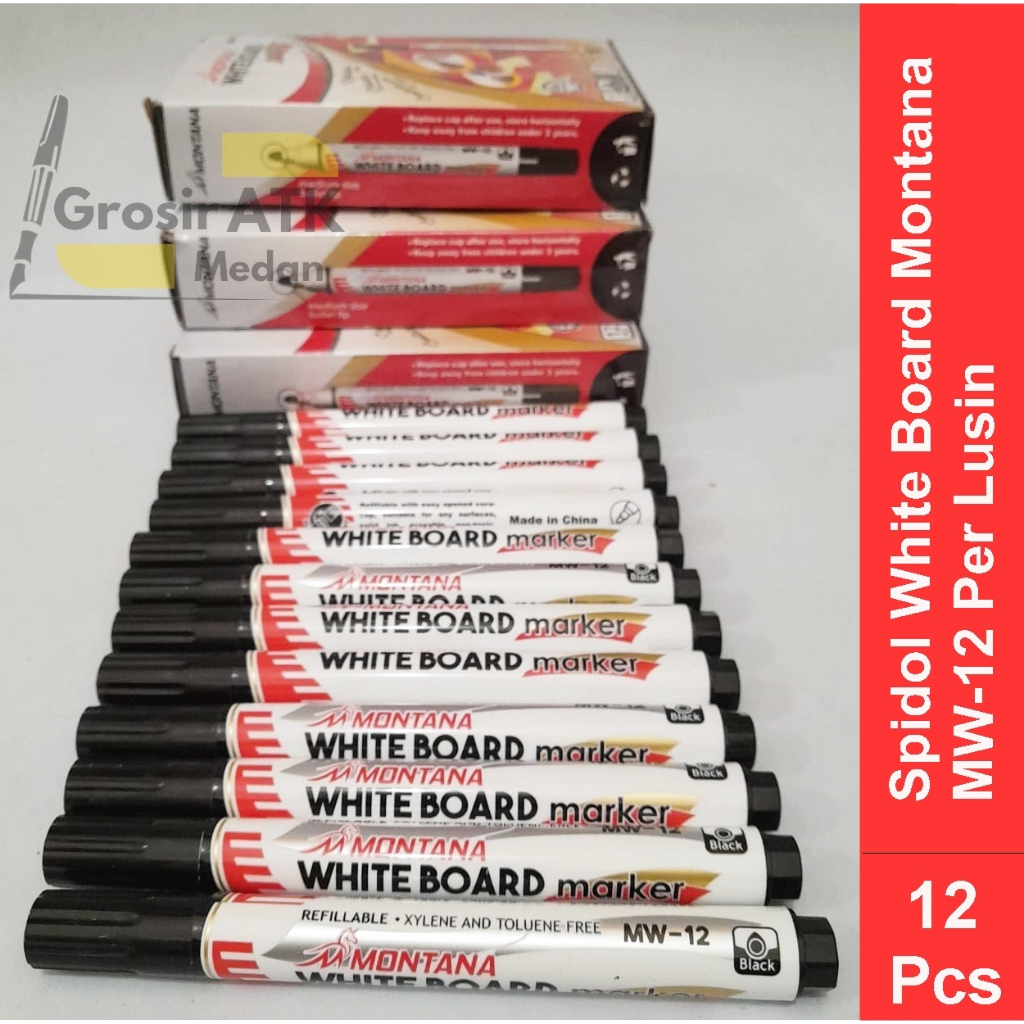 

Spidol White Board Montana per lusin / White Board Marker / Spidol Papan Tulis
