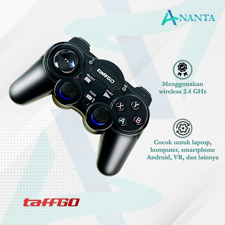 TaffGO Wireless Gamepad 2.4 GHz untuk Smart TV Box - TGZ-850M - Black / Laptop / Komputer / PC / sma