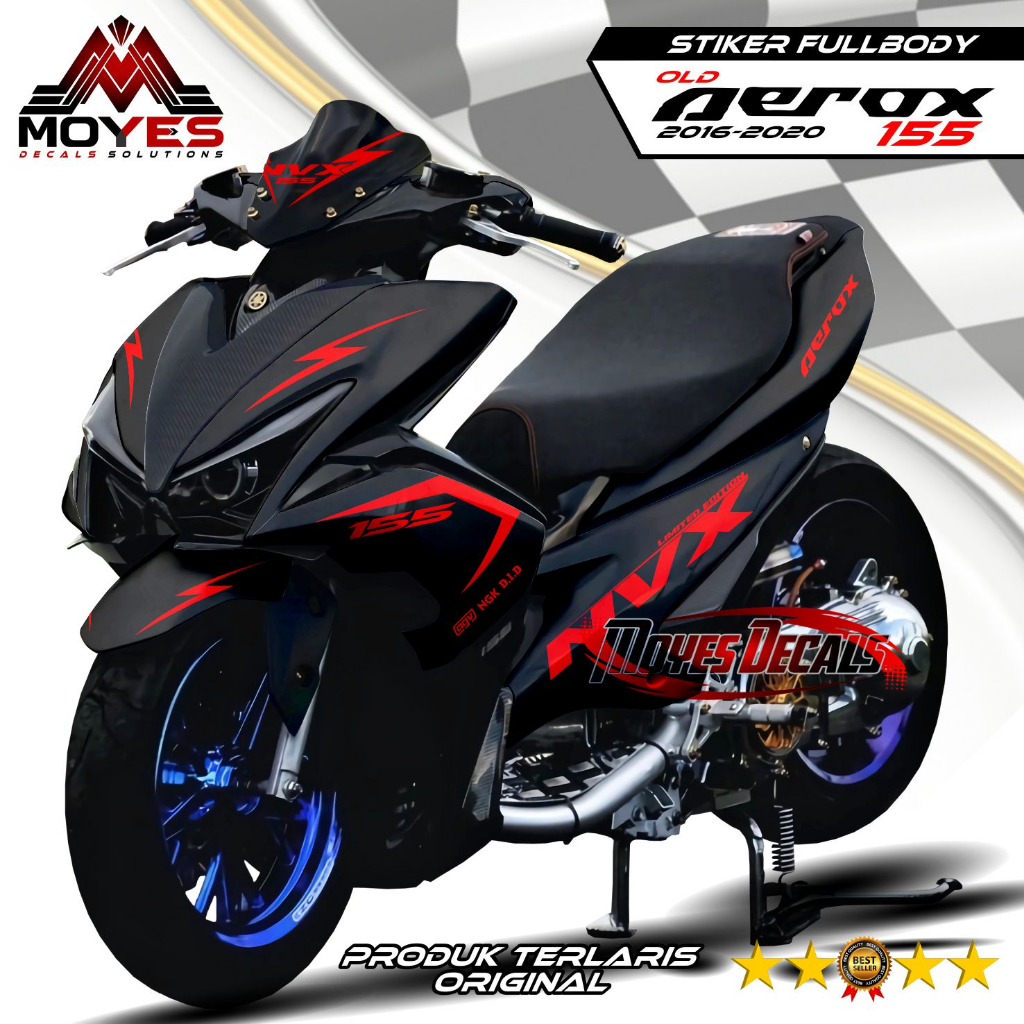 DECAL Stiker striping AEROX 155 motif POLOS Full body variasi-Decal Aerox 155 OLD RASING