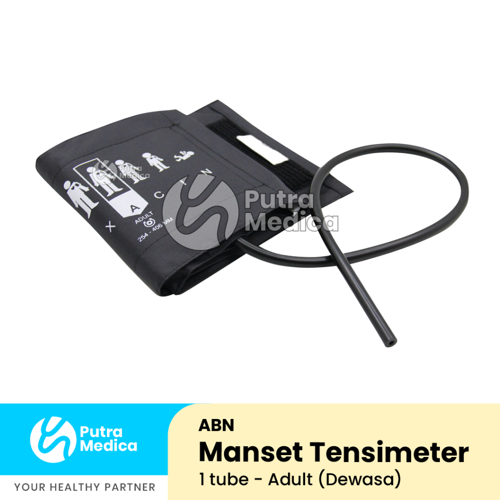 ABN Manset Tensimeter 1 Selang Dewasa / Nylon Cuff Adult Tube / Sparepart Tensi Digital